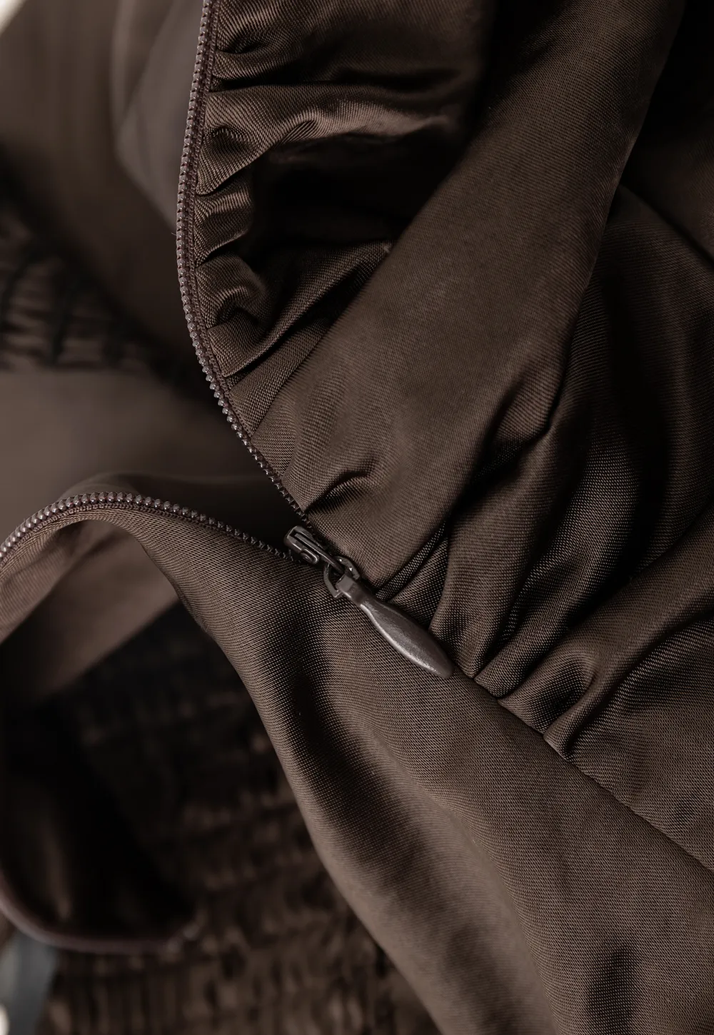 Long sleeve top with ruffled hem and layered design