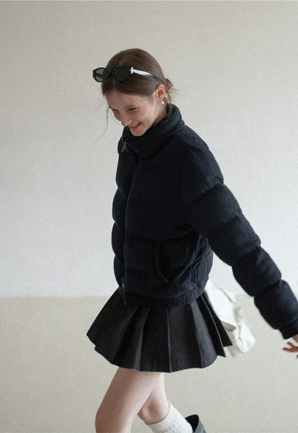 Pleated Mini Skirt with Belt Detail