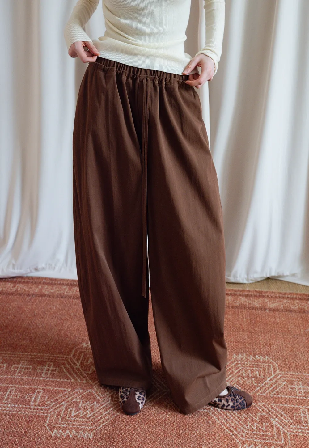Women's Drawstring Wide-Leg Pants