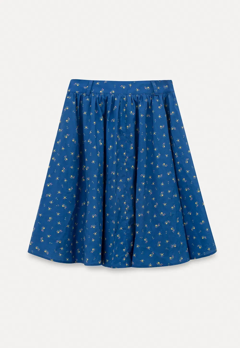 A-line skirt with floral print and elastic waist