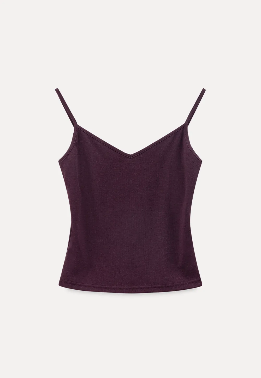 V neck thin strap fitted tank top