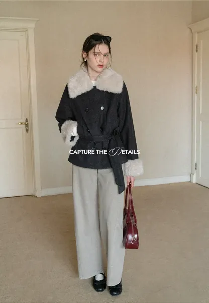 Wide leg high waist denim jeans with belt loop design