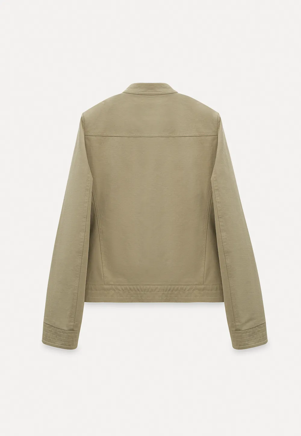 Short jacket with stand collar and front pockets