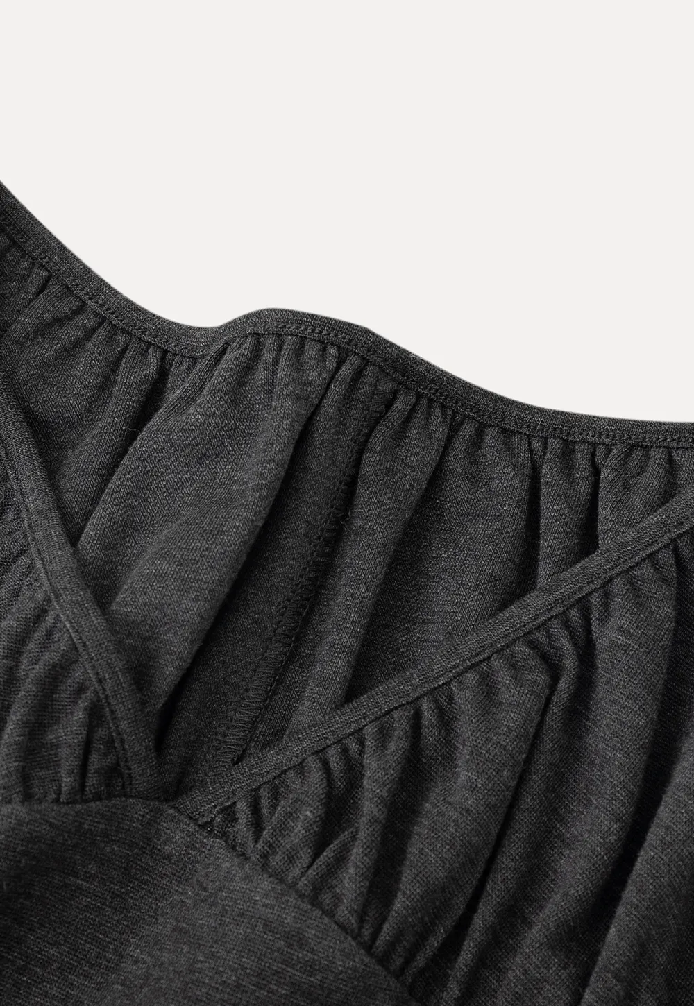 V neck long sleeve top with ruched detail