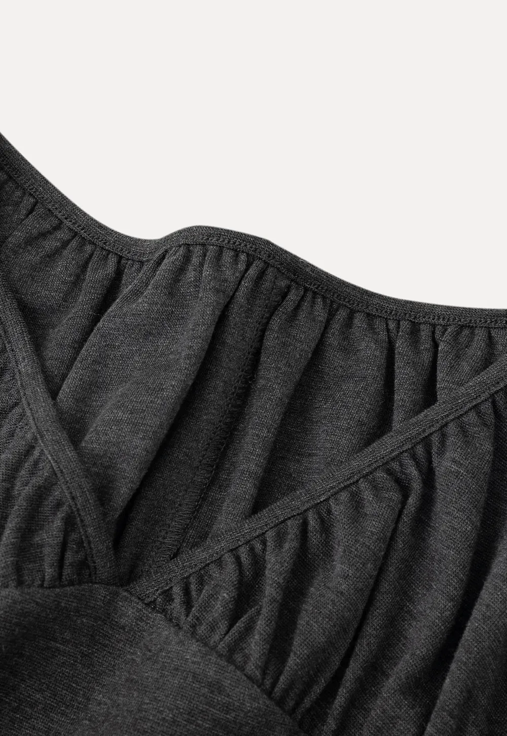 V neck long sleeve top with ruched detail