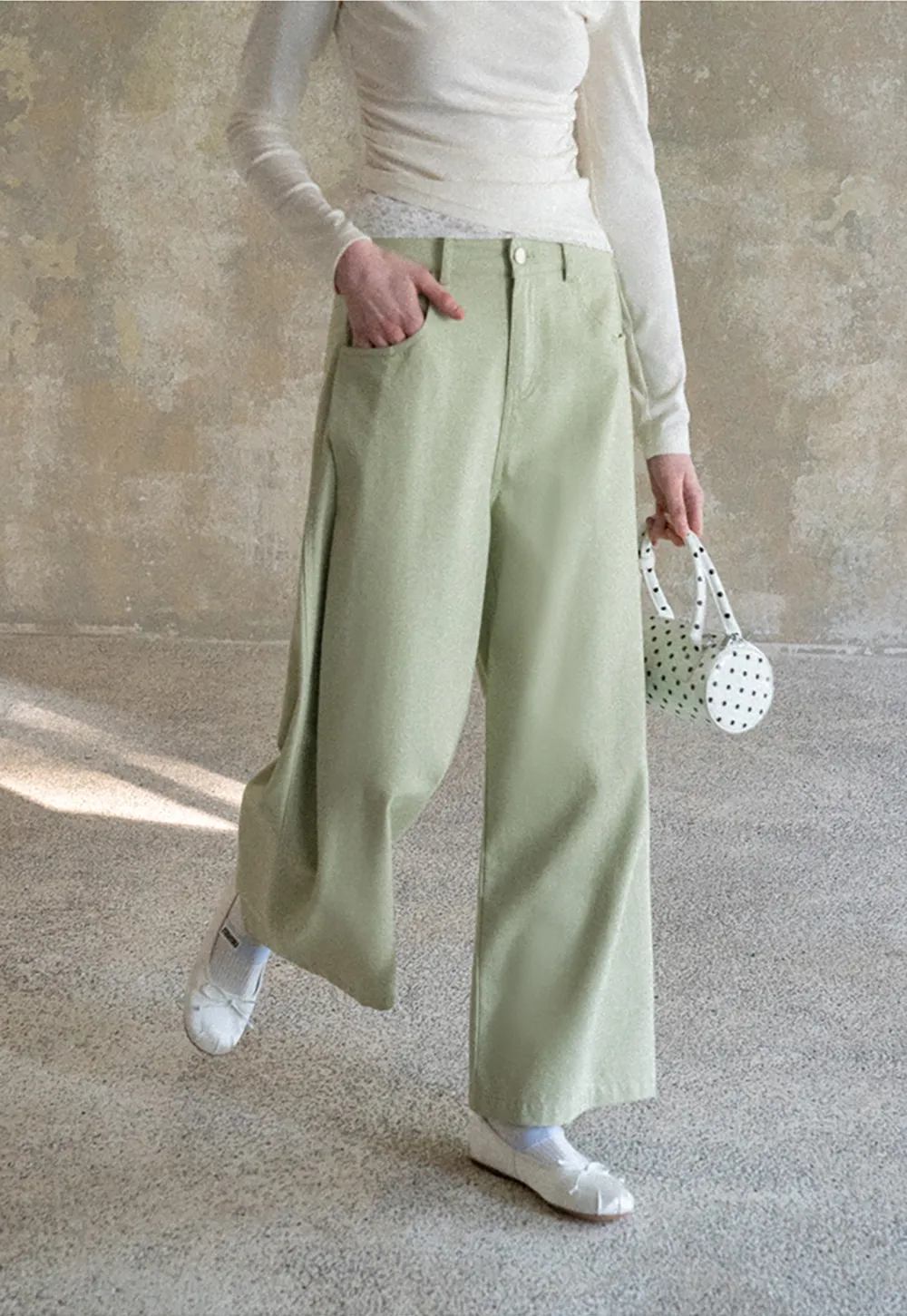 Wide Leg High Waist Casual Pants