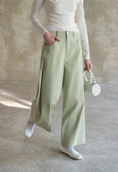 Wide Leg High Waist Casual Pants