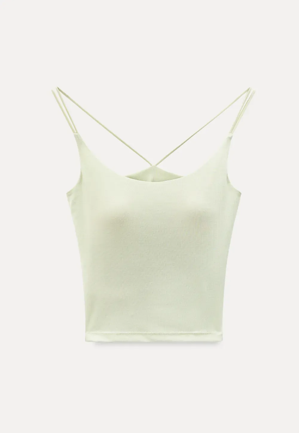 Thin strap scoop neck fitted tank top