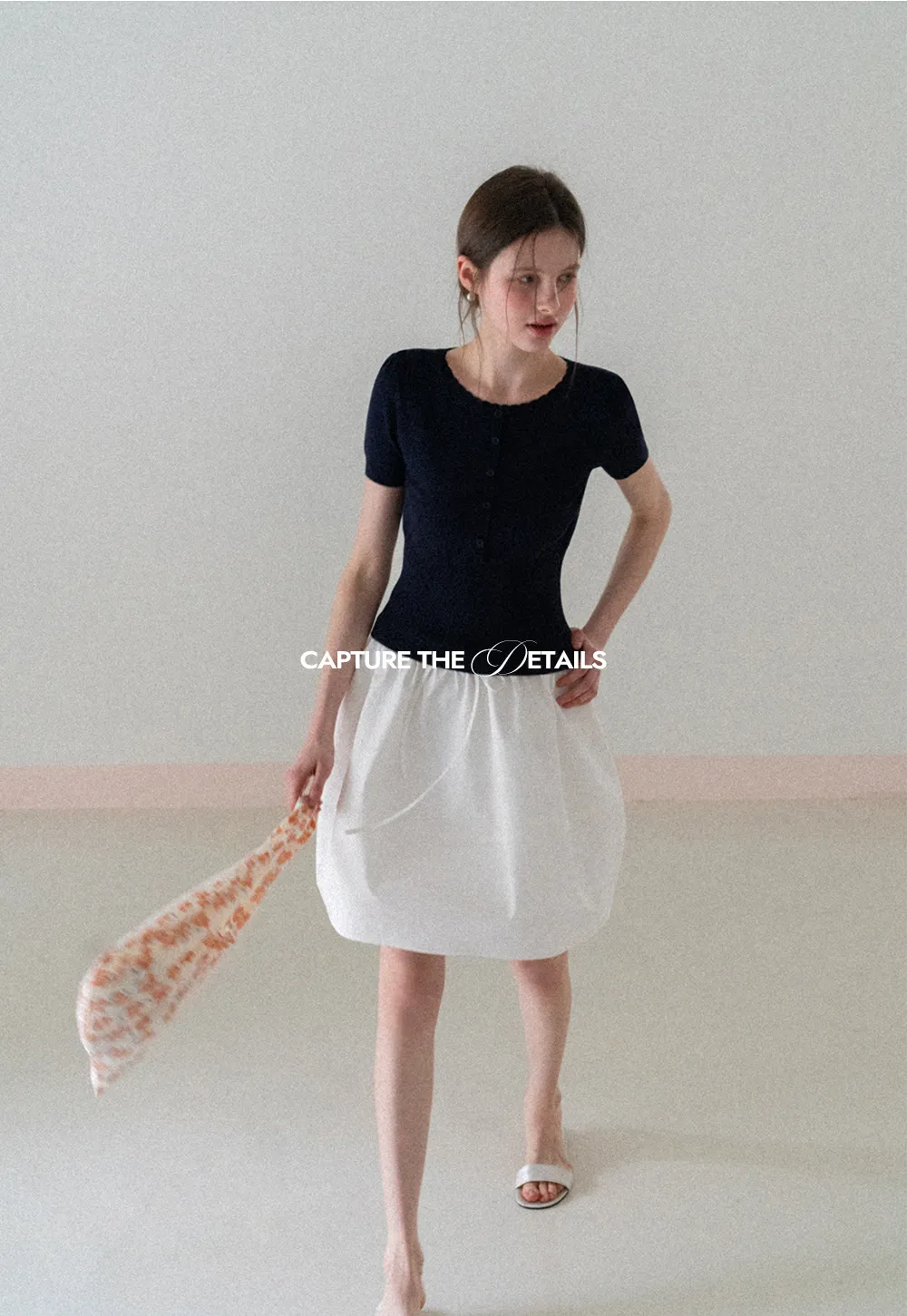 Short Sleeve Knit Top with Lace Trim and Button Placket