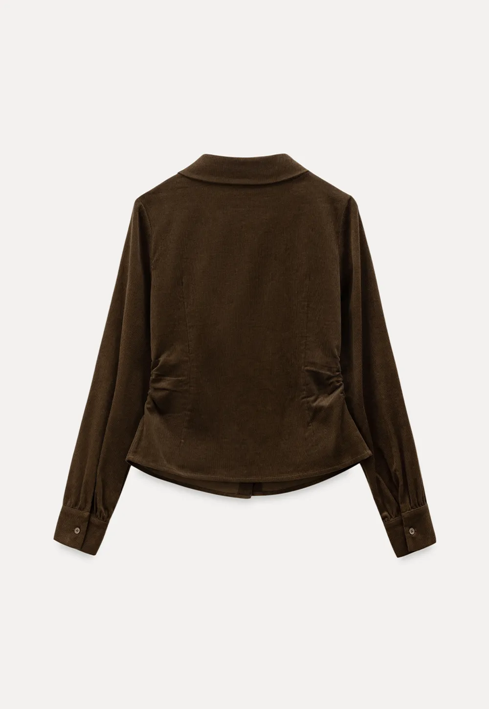 Elegant Corduroy Blouse with Ruched Detail