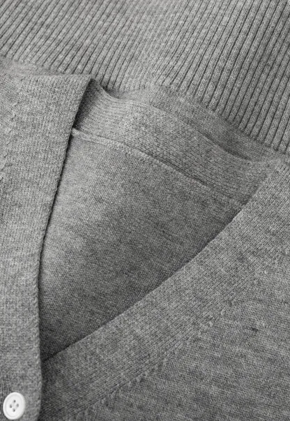 Knitted Vest with Button Closure and Embroidery