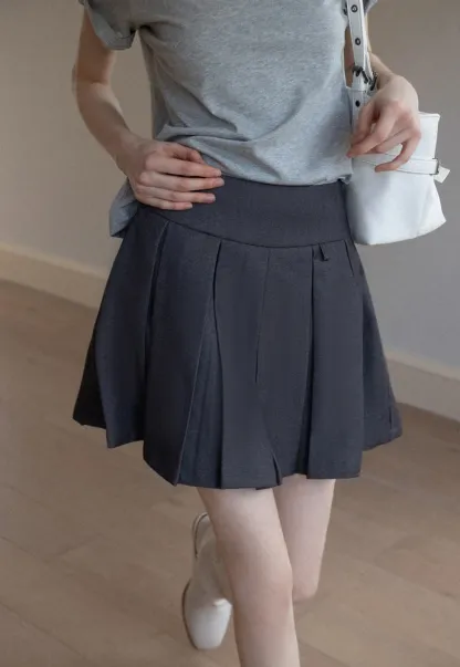 【Anyone more】Gian Pleated Mini Skirt Pleated A-Line Mini Skirt – EGGKA