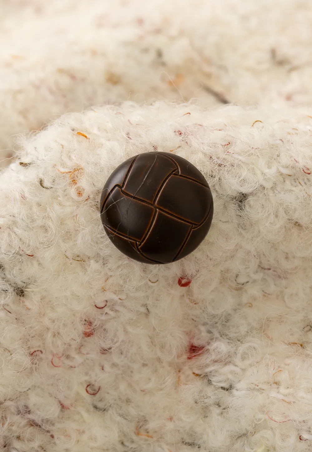 Textured Short Jacket with Long Sleeves and Round Neck