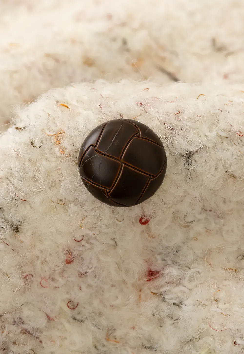 Textured Short Jacket with Long Sleeves and Round Neck