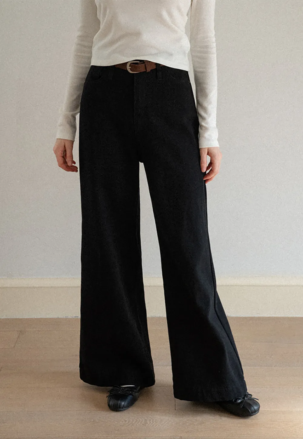 Wide Leg Denim Jeans with Belt Loop