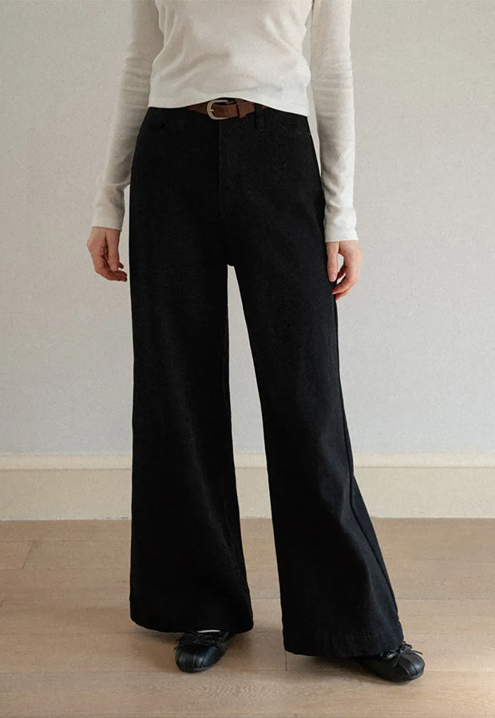 Wide Leg Denim Jeans with Belt Loop