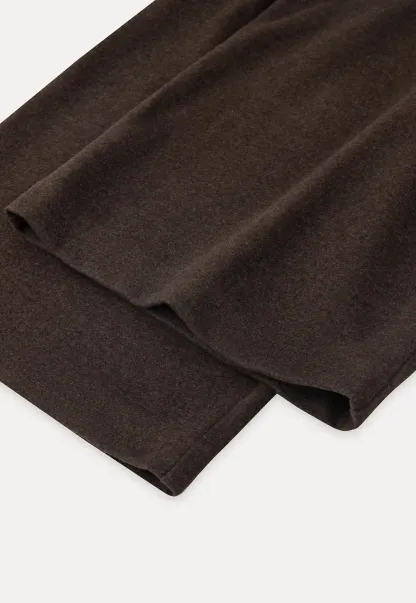 Wide leg pleated casual pants with high waist design