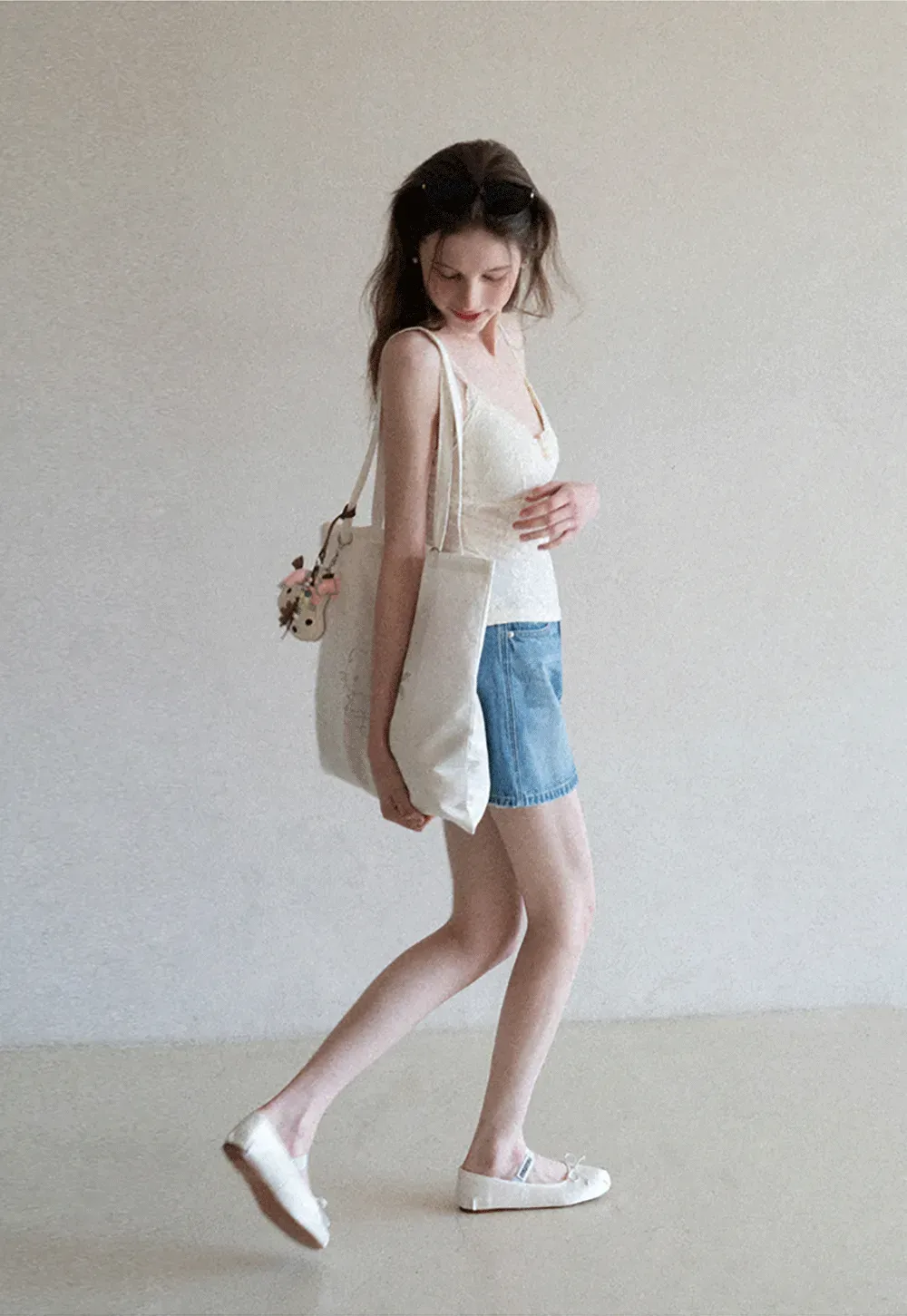 Lace Trimmed Camisole with Thin Straps