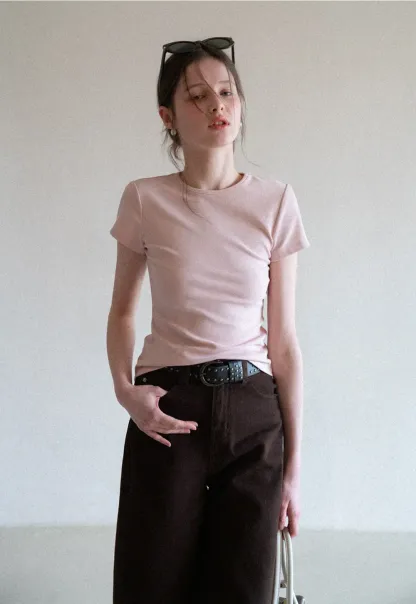 Wide Leg Denim Shorts with Belt and Back Pockets