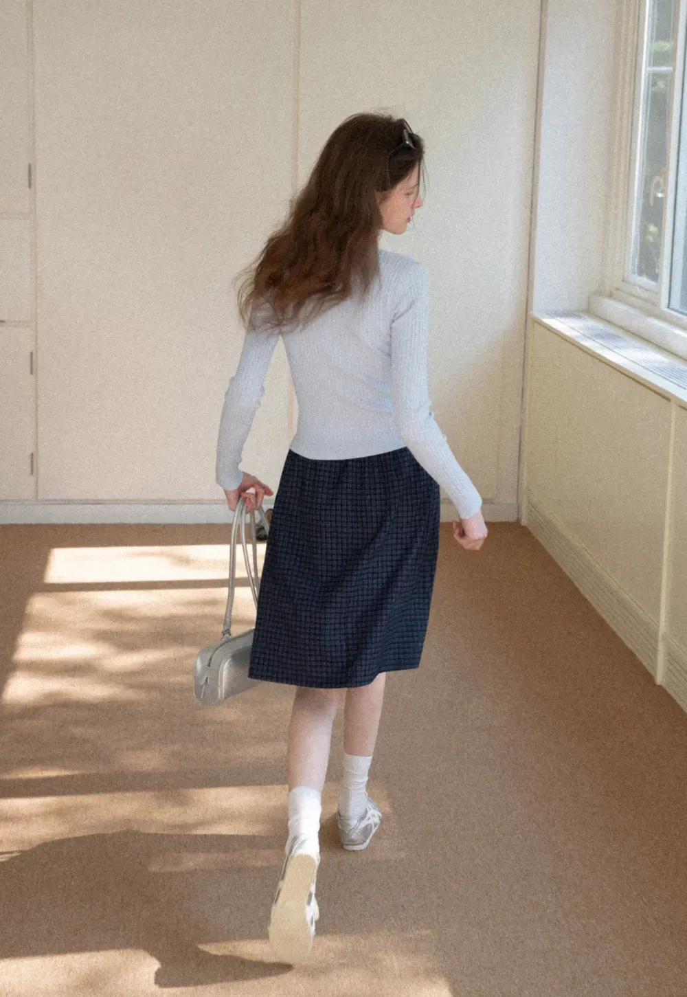 V Neck Cable Knit Sweater Top