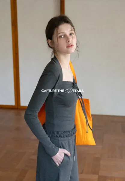 T shirt and casual pants with drawstring waist