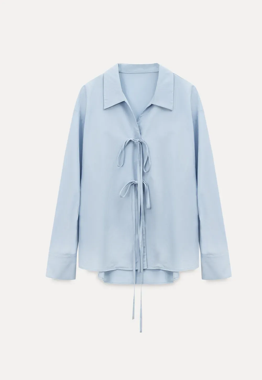 Long sleeve shirt with front tie detail