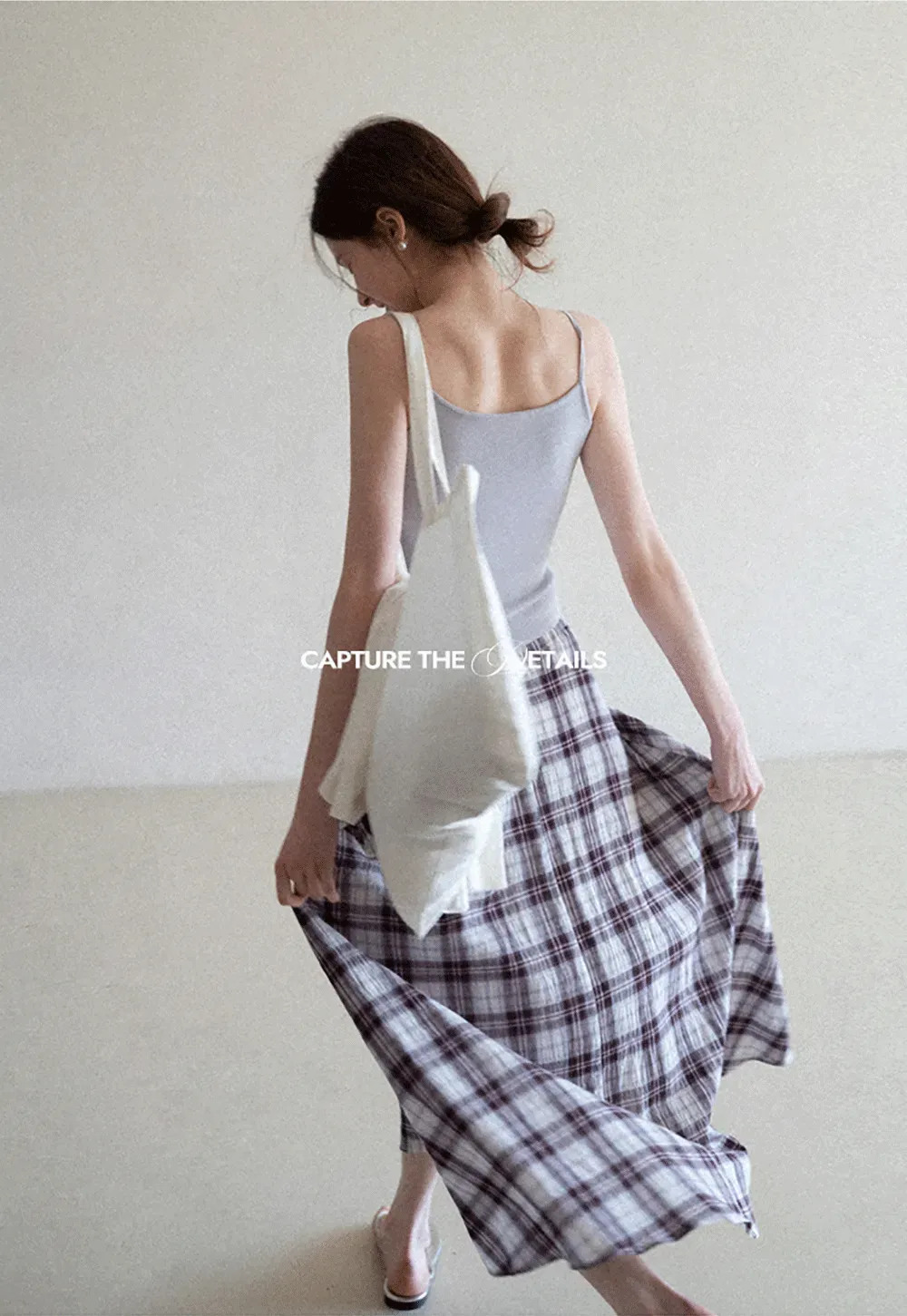 Plaid Pleated Midi Skirt