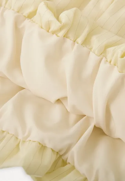 Button Front Shirt Dress with Pleated Pocket and Elastic Waist