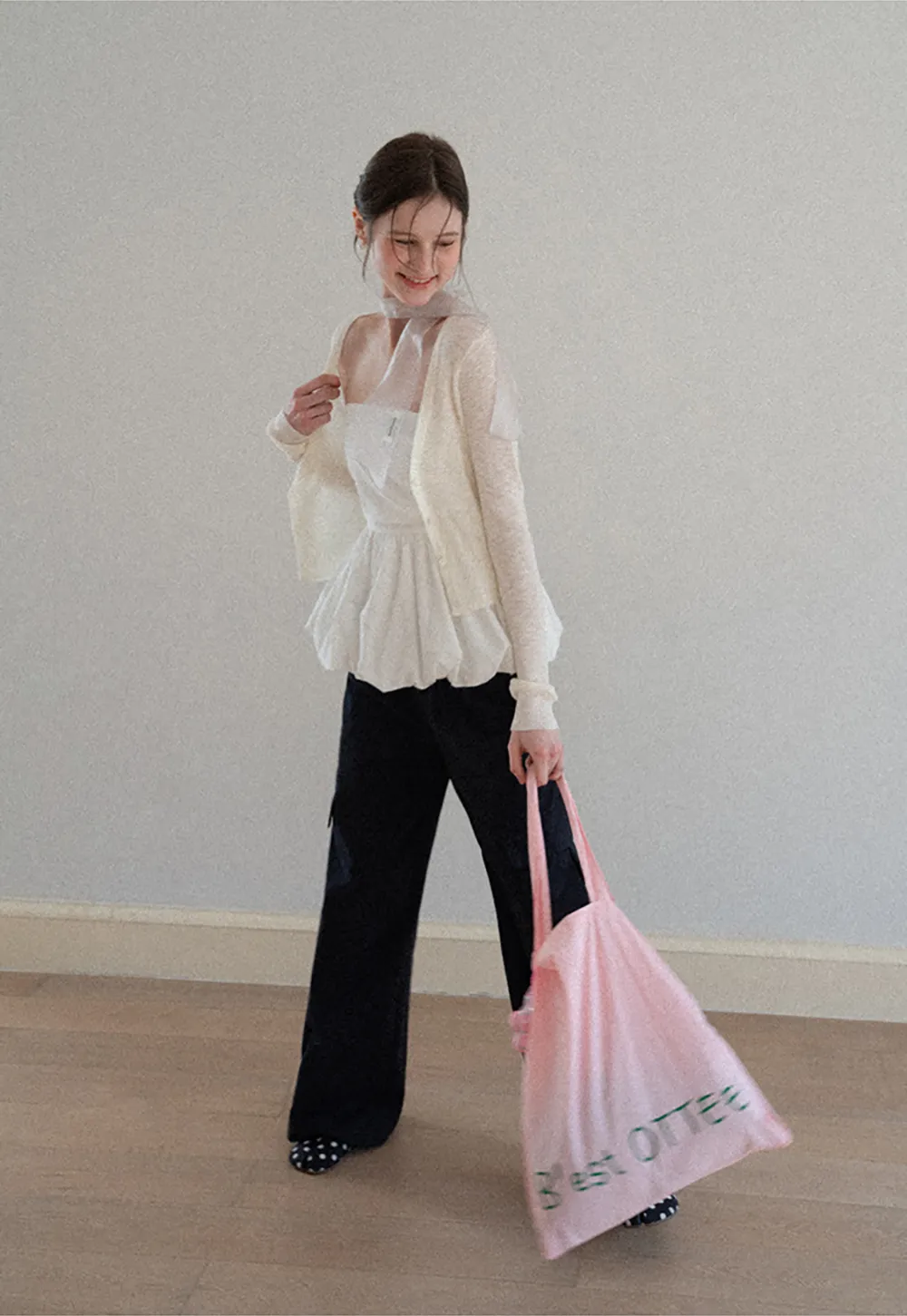 Smocked Waist Checkered Tank Top