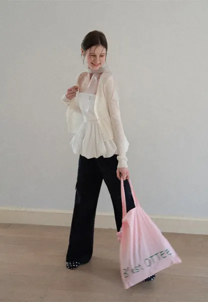 Smocked Waist Checkered Tank Top