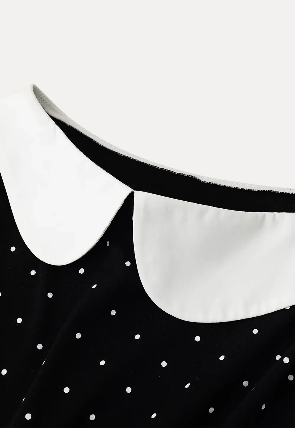Polka dot short sleeve top with Peter Pan collar