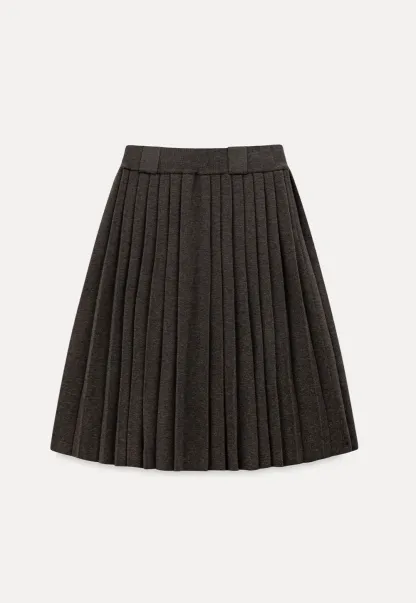 Classic Pleated Skirt in Dark Gray