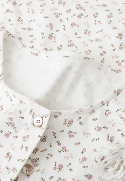 Short sleeve floral print top and tank top set