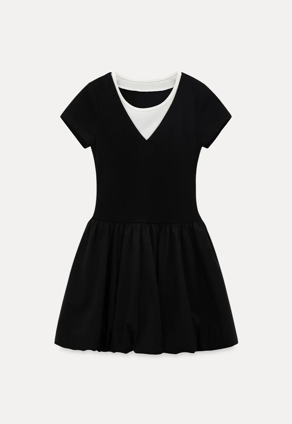 Sailor Collar Short Sleeve Flared Dress