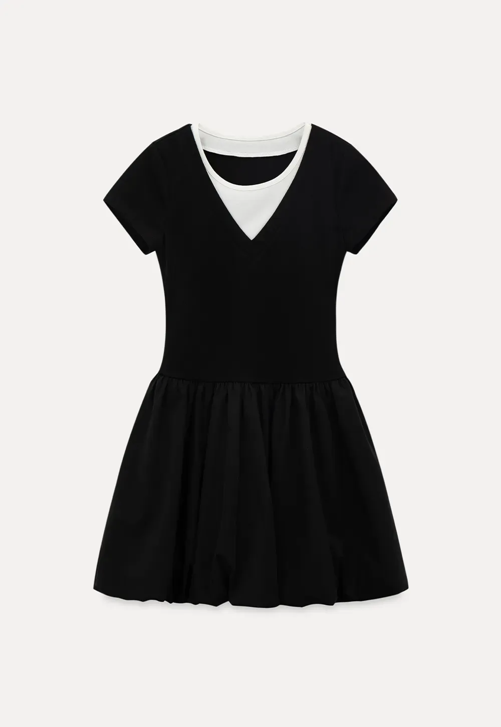 Sailor Collar Short Sleeve Flared Dress