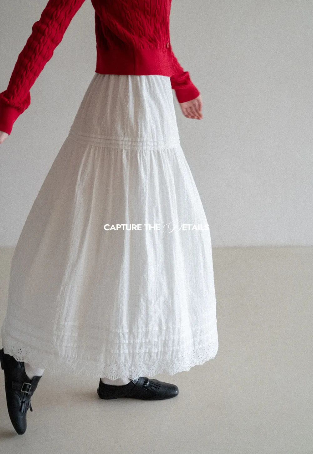 Elegant Tiered Lace Hem Skirt