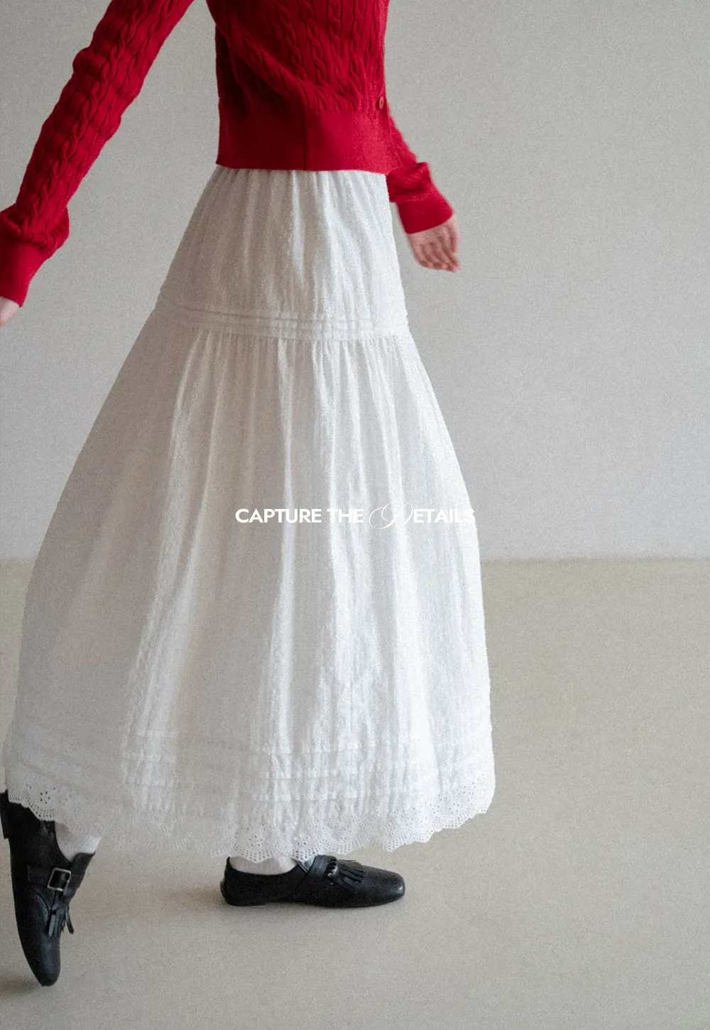 Elegant Tiered Lace Hem Skirt