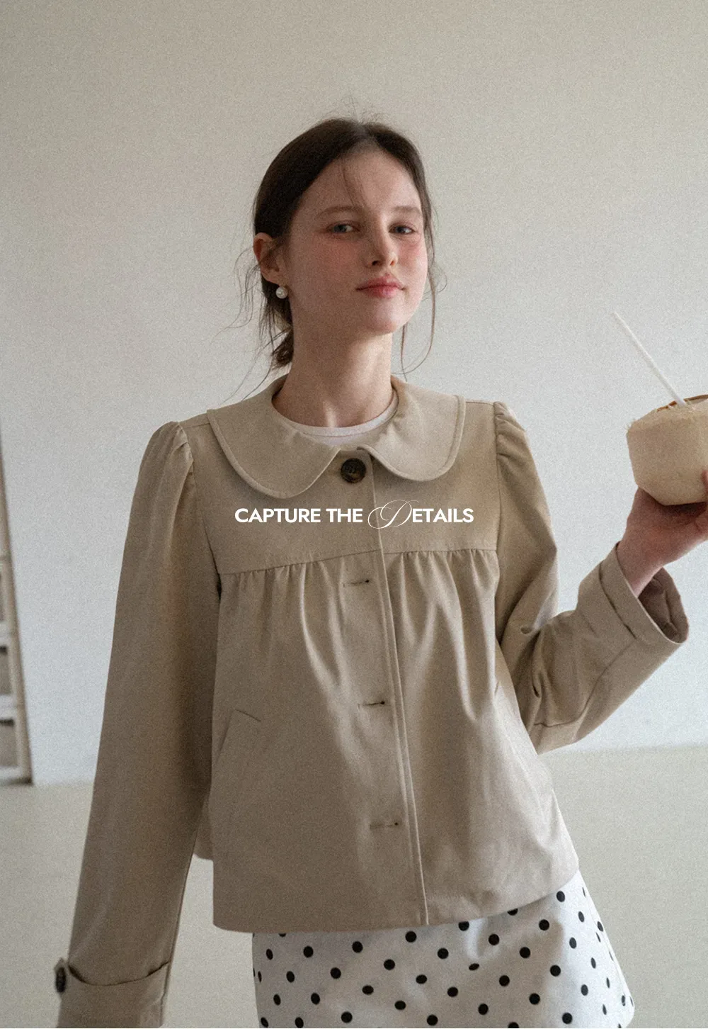 Short Jacket with Peter Pan Collar and Buttons