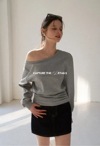 asymmetric sleeve casual sweater top