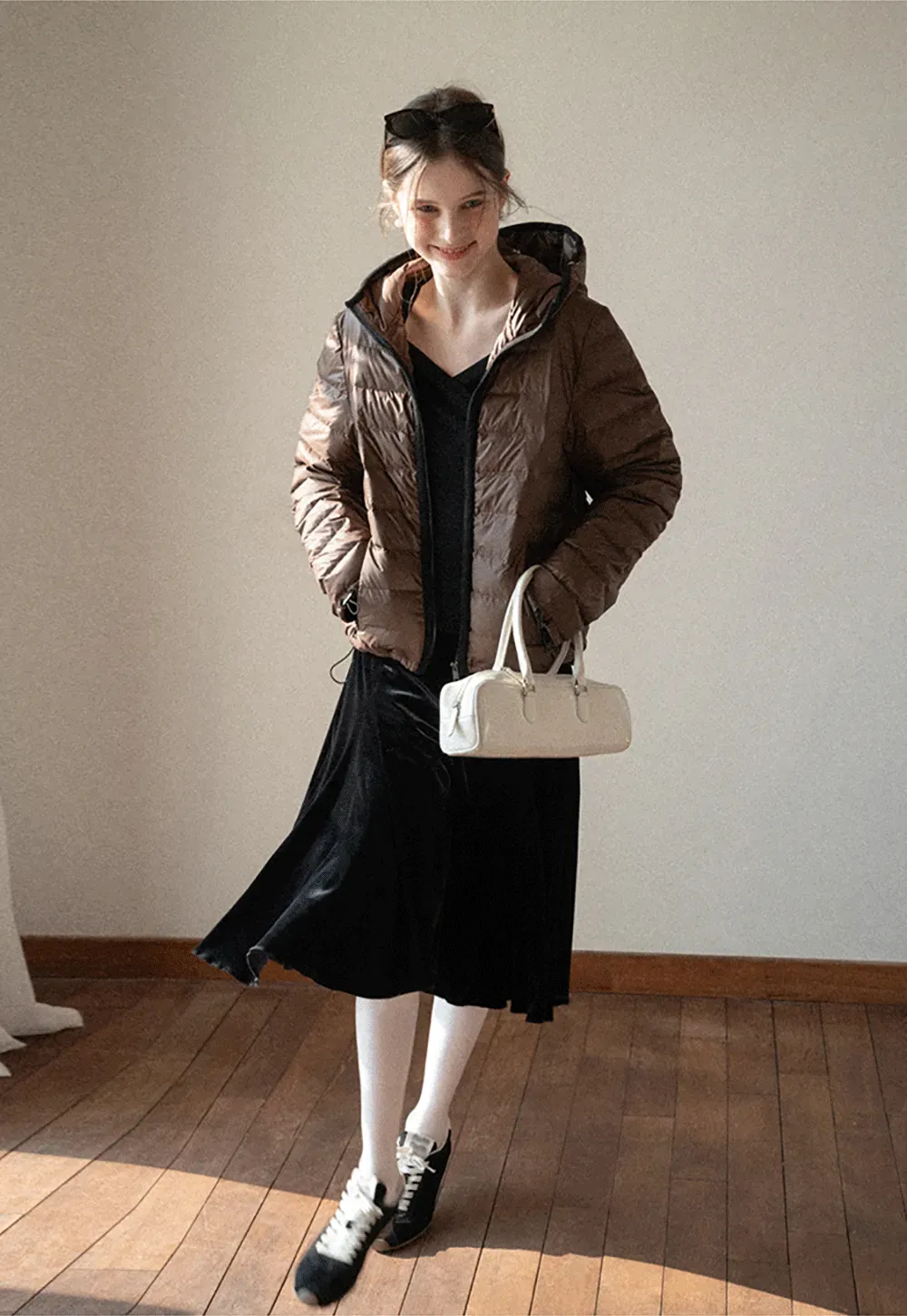 Velvet Pleated Mini Skirt