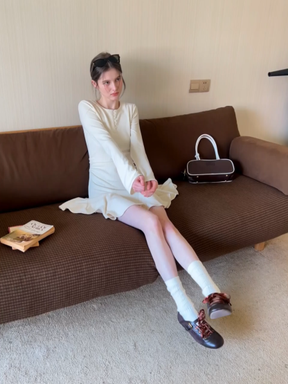 Elegant Flared Sleeve Mini Dress with Ruffle Hem