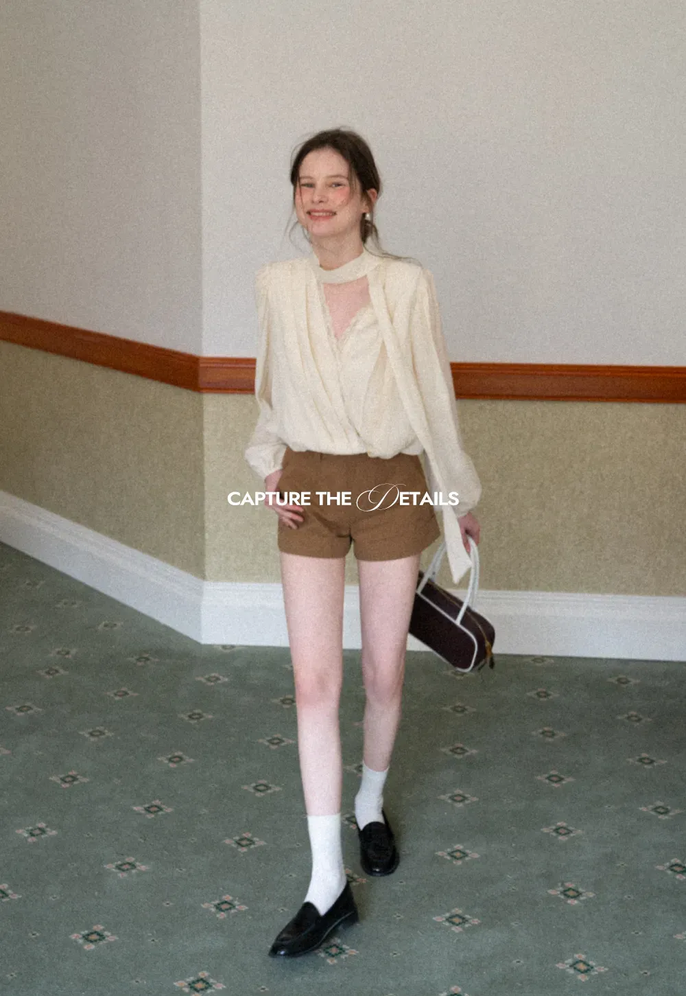 Cropped Tailored Shorts with Cuffed Hem