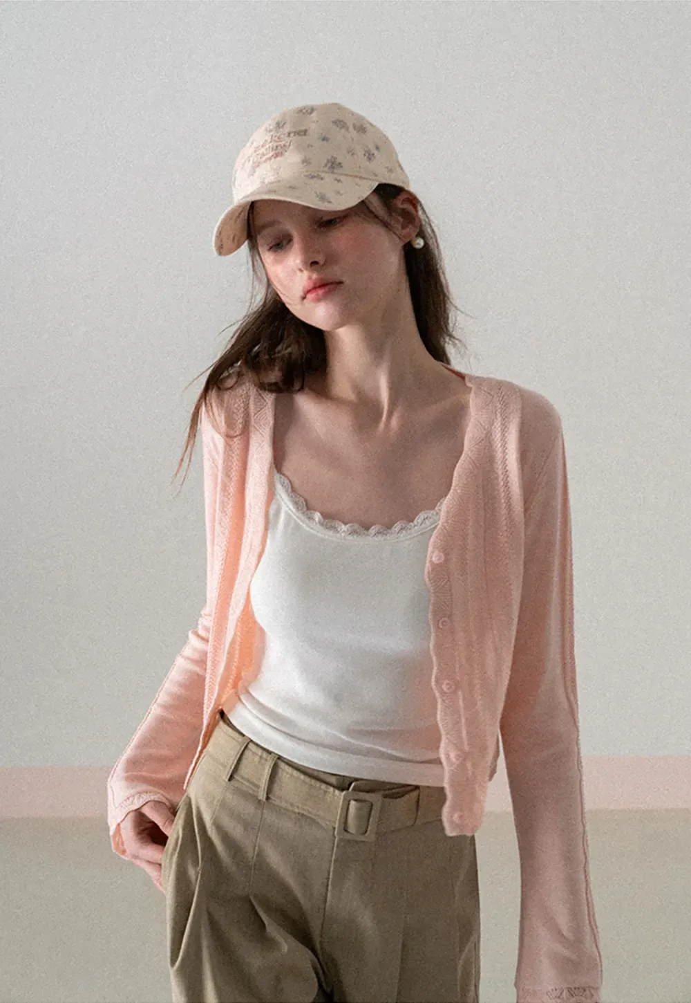 Wide Leg Pleated Casual Pants with Belt