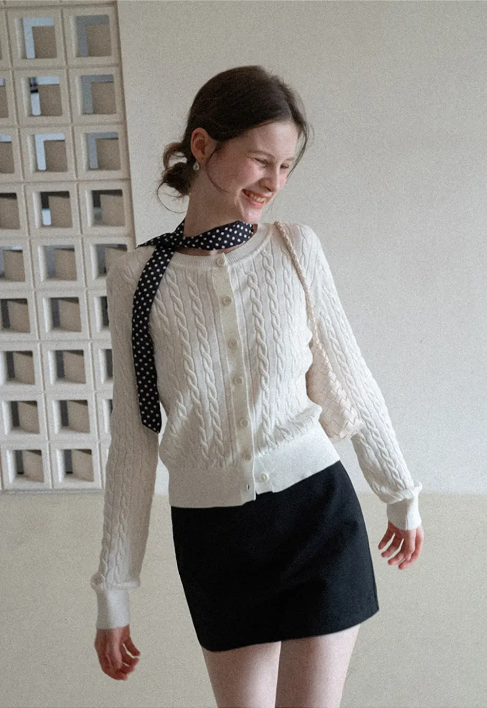 A-line mini skirt with clean lines and simple design