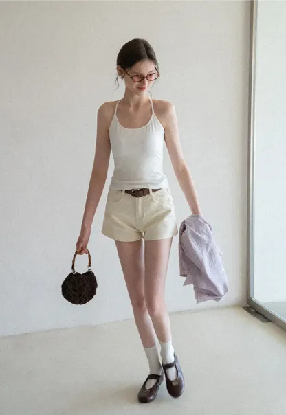 Slim Fit Tank Top with Thin Straps