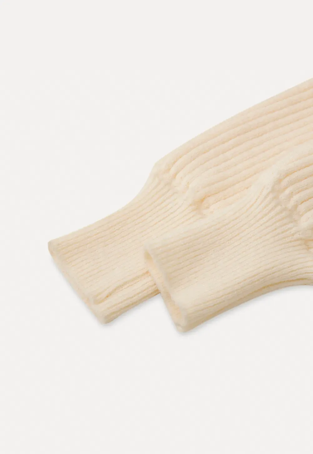 Ribbed knit sweater with fur collar detail