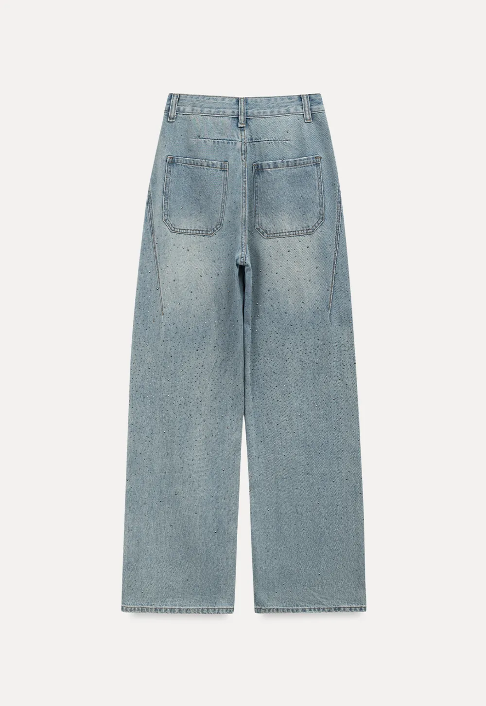 Wide leg jeans with subtle dot embellishments