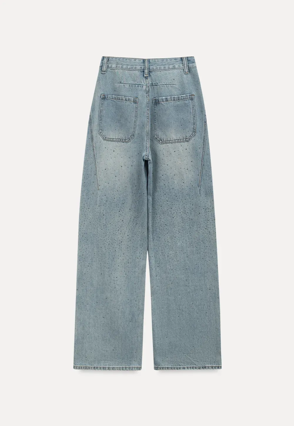 Wide leg jeans with subtle dot embellishments
