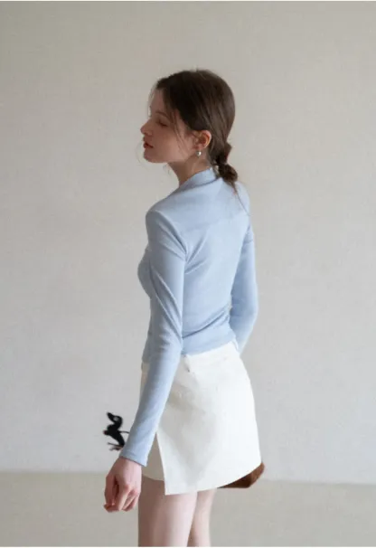 Elegant Pleated Mini Skirt with Asymmetrical Hem