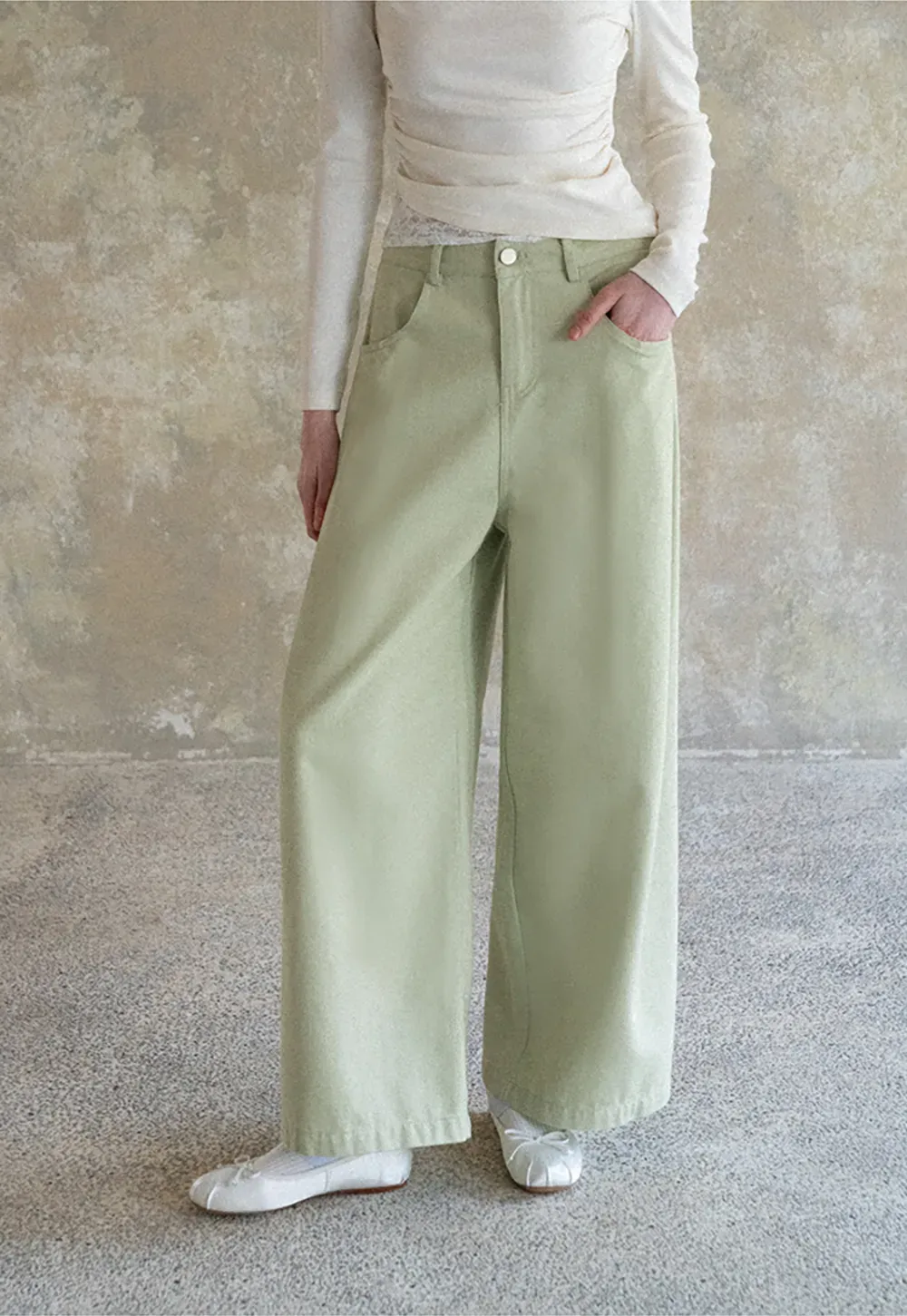Wide Leg High Waist Casual Pants
